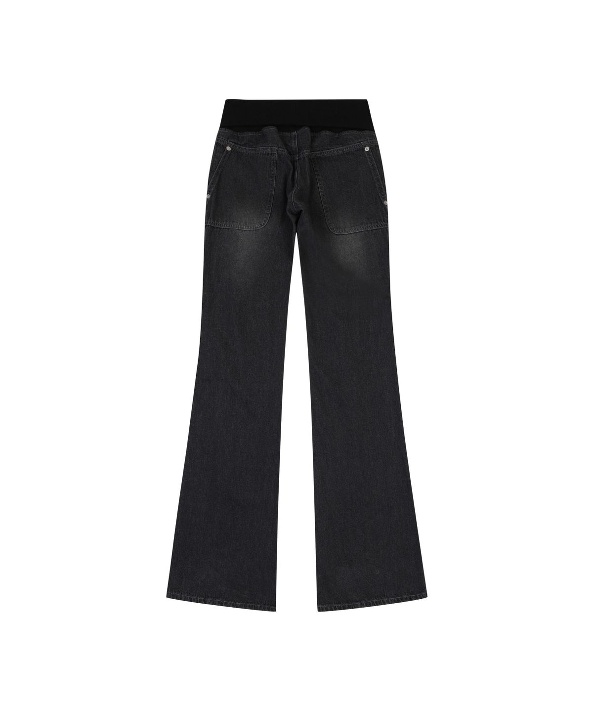 오디너리 홀리데이(ORDINARY HOLIDAY) RIBBED WAIST BOOTCUT JEANS [BLACK]