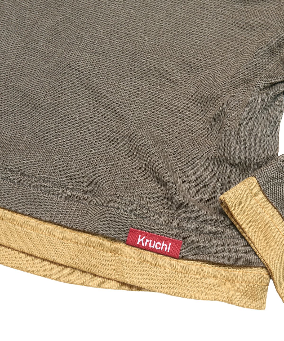 크루치(KRUCHI) Shirring Layered Top (MOCHA) WOMENS