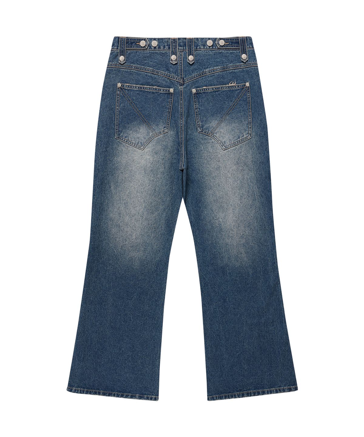 더바이닐하우스(THEVINYLHOUSE) DESTROYED BOOTS CUT DENIM PANTS BLUE