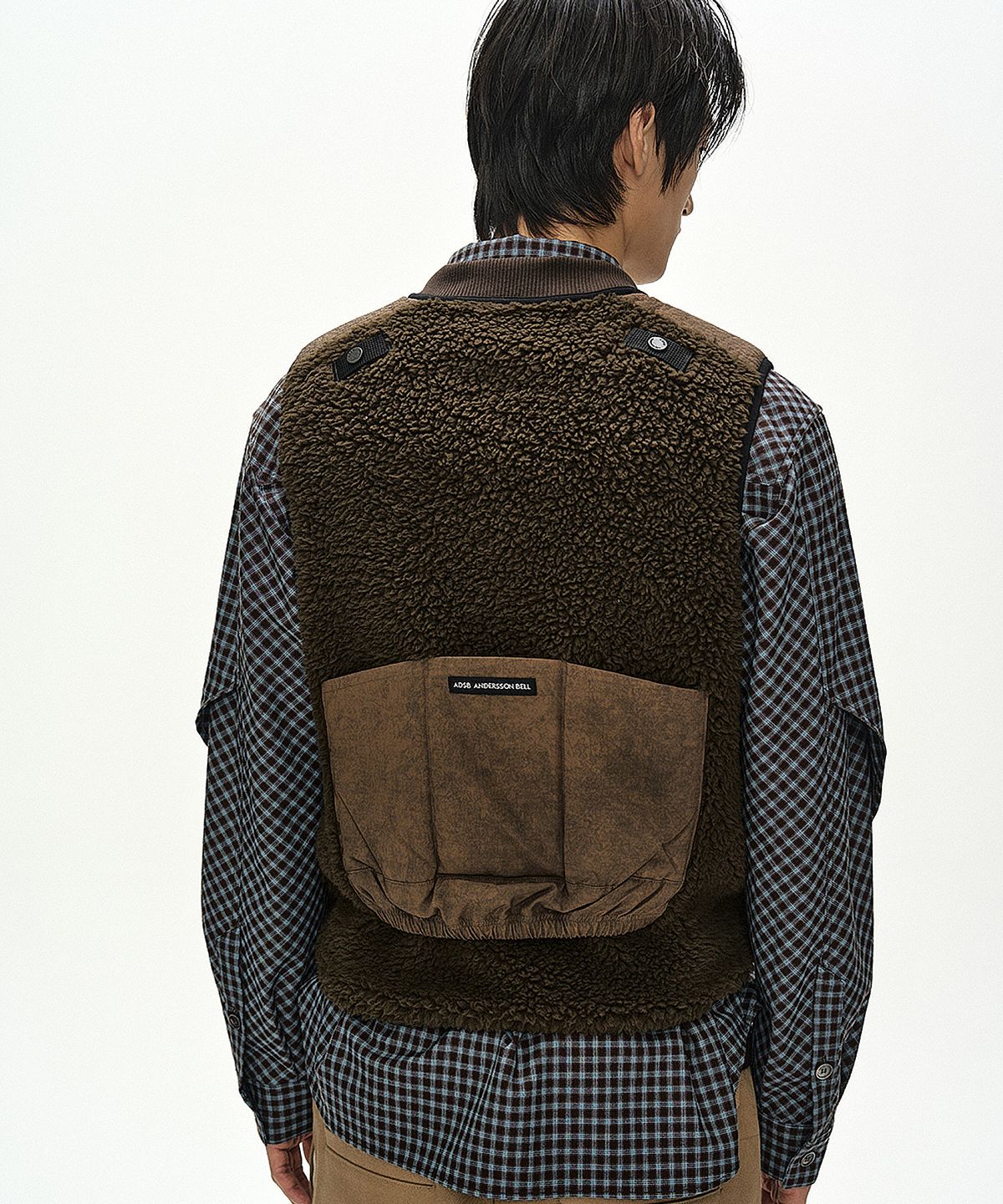 앤더슨벨(ADSB ANDERSSON BELL) SORANO PATCHWORK FLEECE VEST (TAUPE)