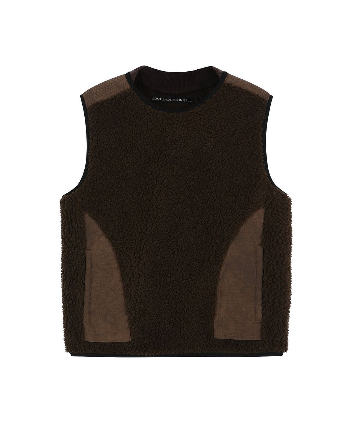 앤더슨벨(ADSB ANDERSSON BELL) SORANO PATCHWORK FLEECE VEST (TAUPE)
