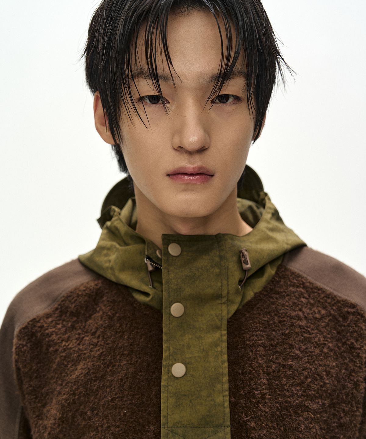 앤더슨벨(ADSB ANDERSSON BELL) ORTE TERRY HALF ZIP UP HOODIE (BROWN)
