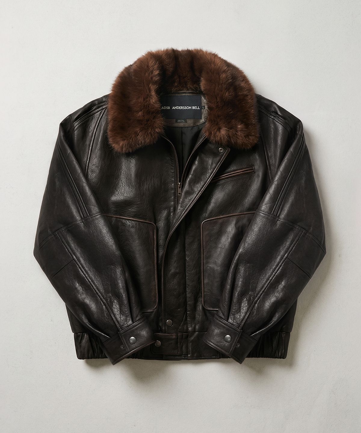 앤더슨벨(ADSB ANDERSSON BELL) BUFFALO LEATHER BOMBER JACKET (DARK BROWN)