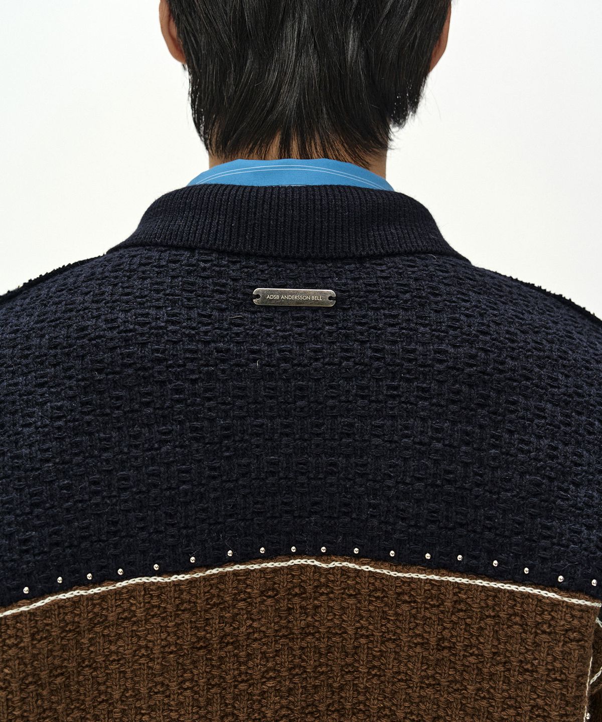 앤더슨벨(ADSB ANDERSSON BELL) CAMELON TRUCKER CARDIGAN (BROWN/NAVY)