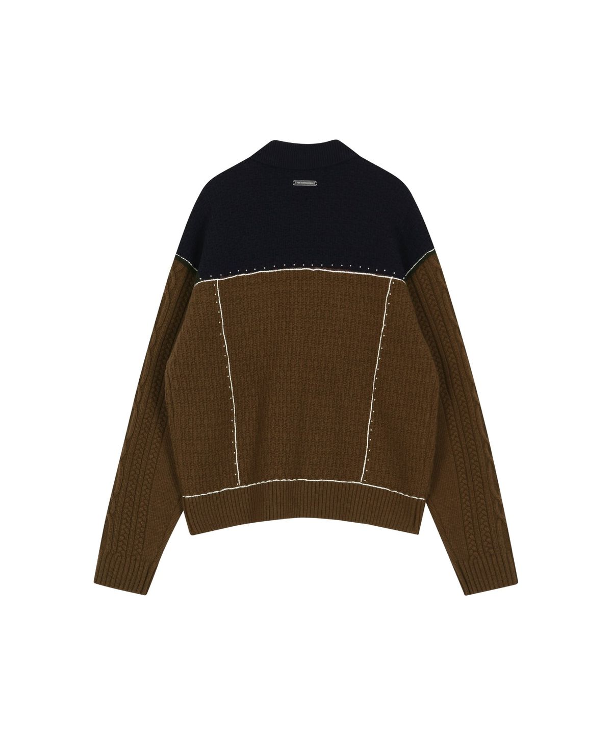 앤더슨벨(ADSB ANDERSSON BELL) CAMELON TRUCKER CARDIGAN (BROWN/NAVY)