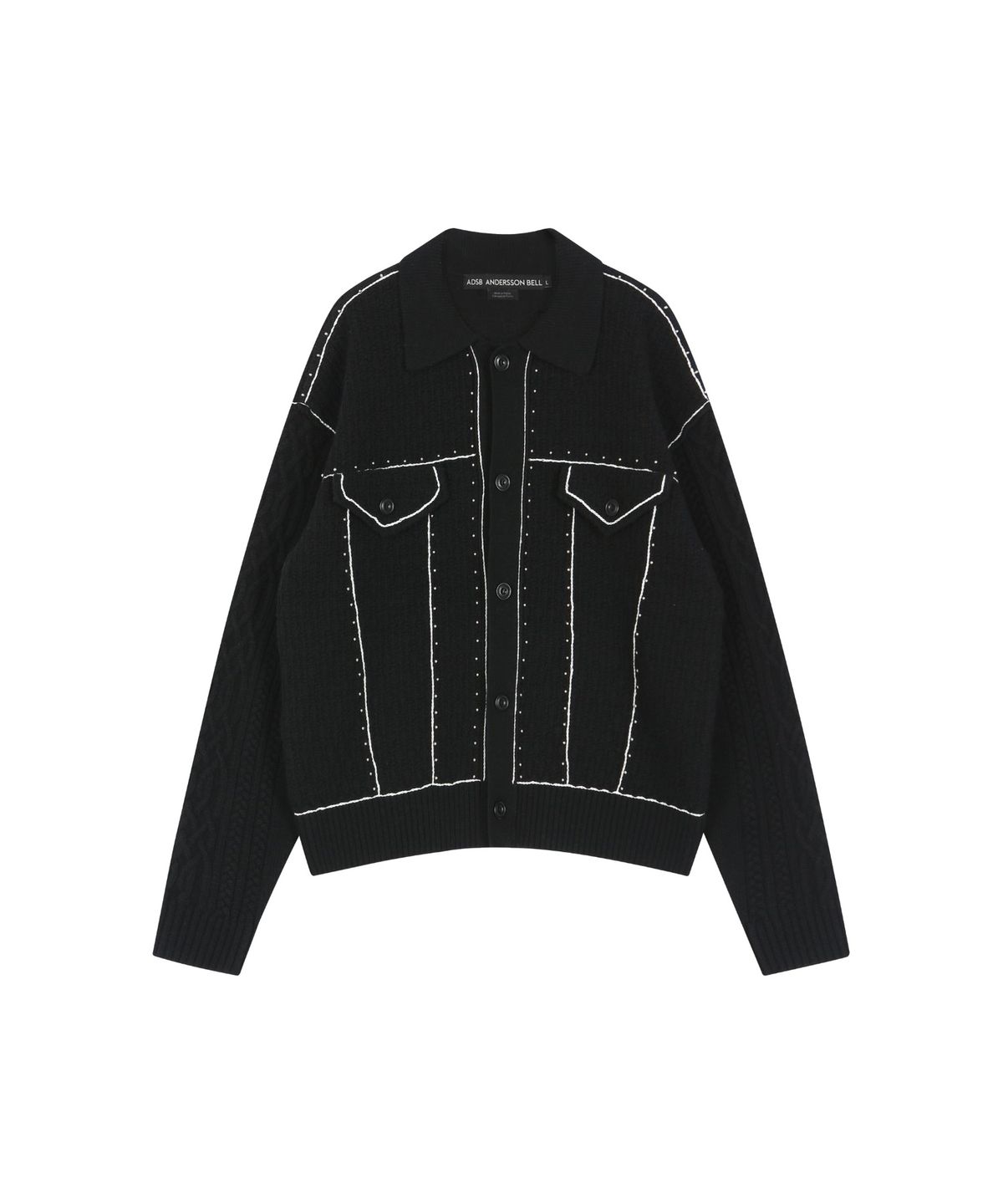 앤더슨벨(ADSB ANDERSSON BELL) CAMELON TRUCKER CARDIGAN (BLACK)