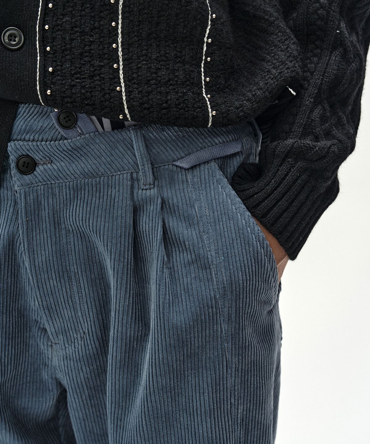 앤더슨벨(ADSB ANDERSSON BELL) CROSSOVER WIDE-LEG CORDUROY TROUSERS (SKY BLUE)