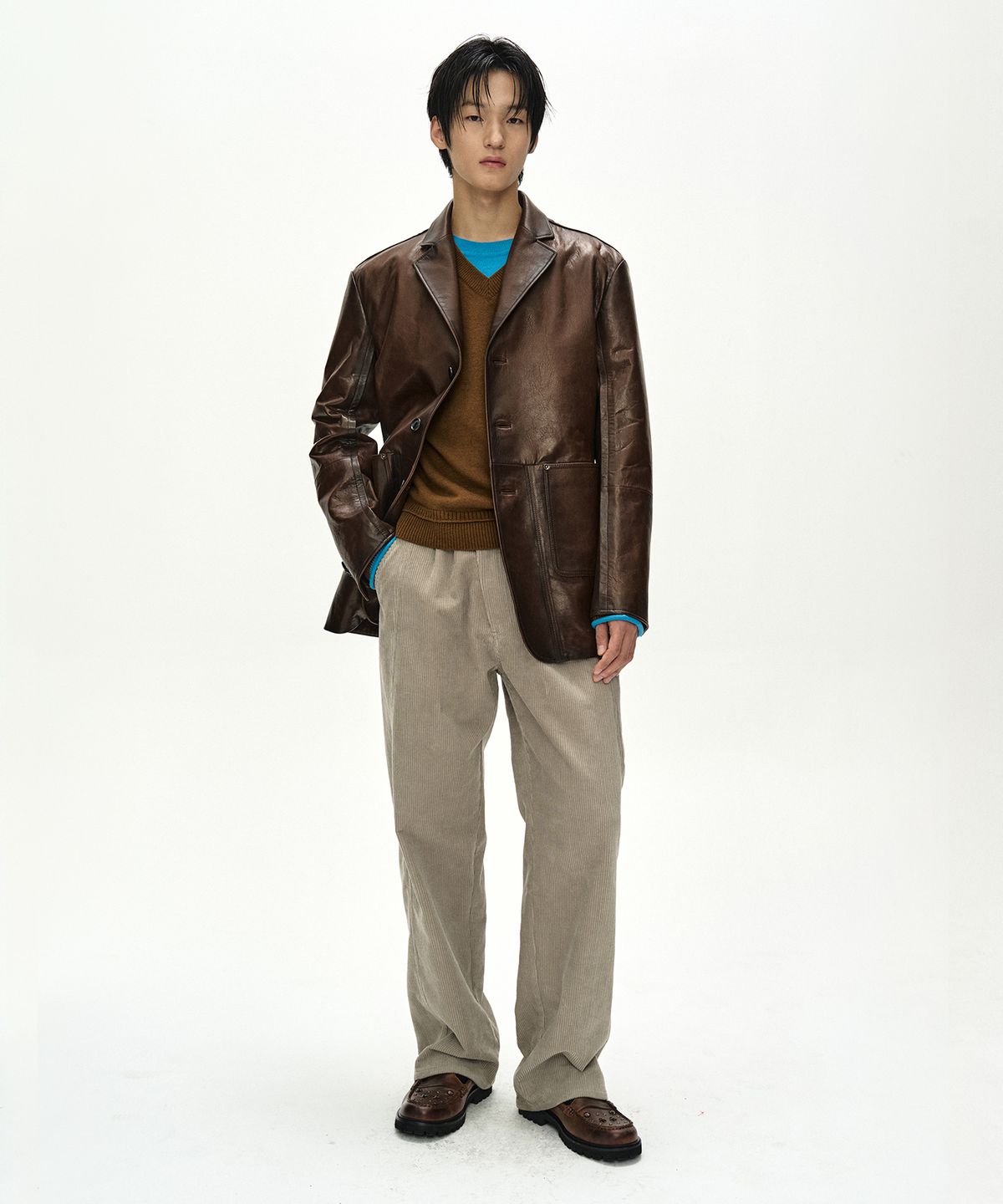 앤더슨벨(ADSB ANDERSSON BELL) CROSSOVER WIDE-LEG CORDUROY TROUSERS (CREAM)