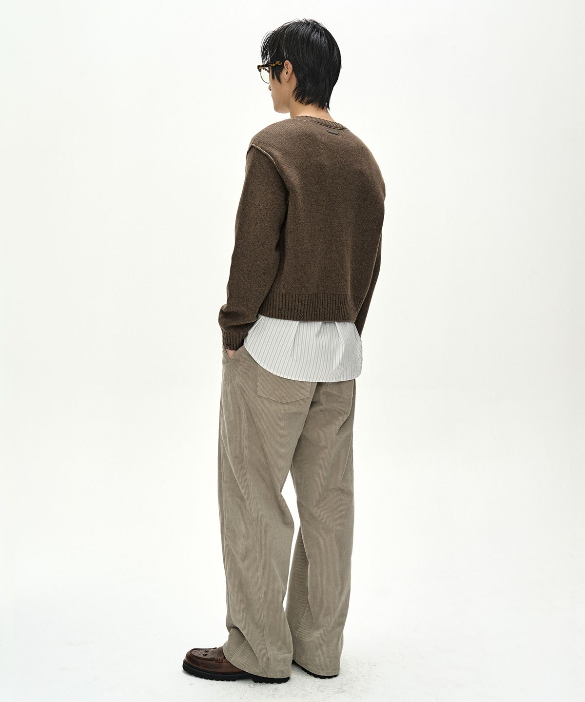 앤더슨벨(ADSB ANDERSSON BELL) CROSSOVER WIDE-LEG CORDUROY TROUSERS (CREAM)