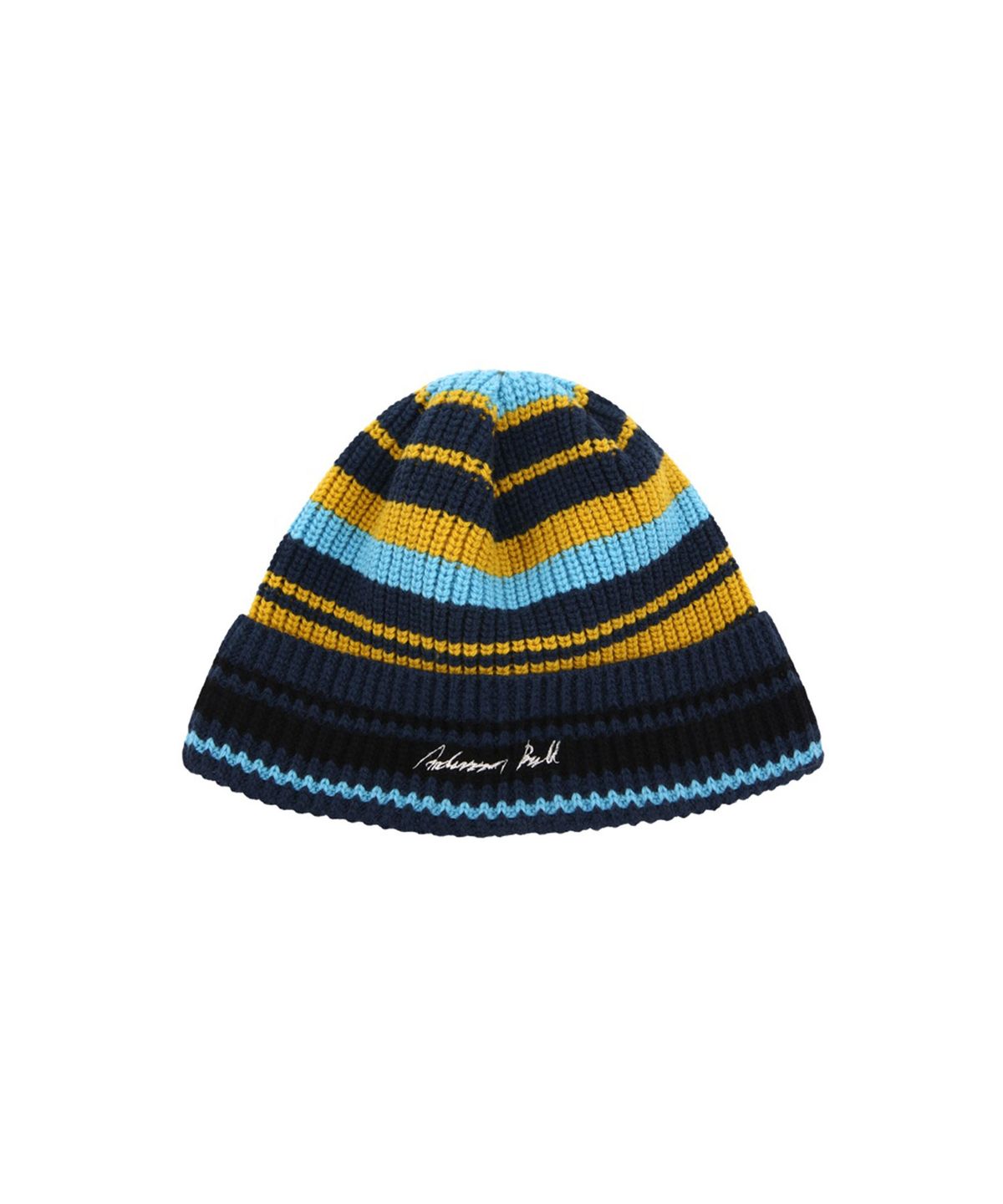 앤더슨벨(ADSB ANDERSSON BELL) UNISEX MULTI STRIPE BEANIE (NAVY/YELLOW)