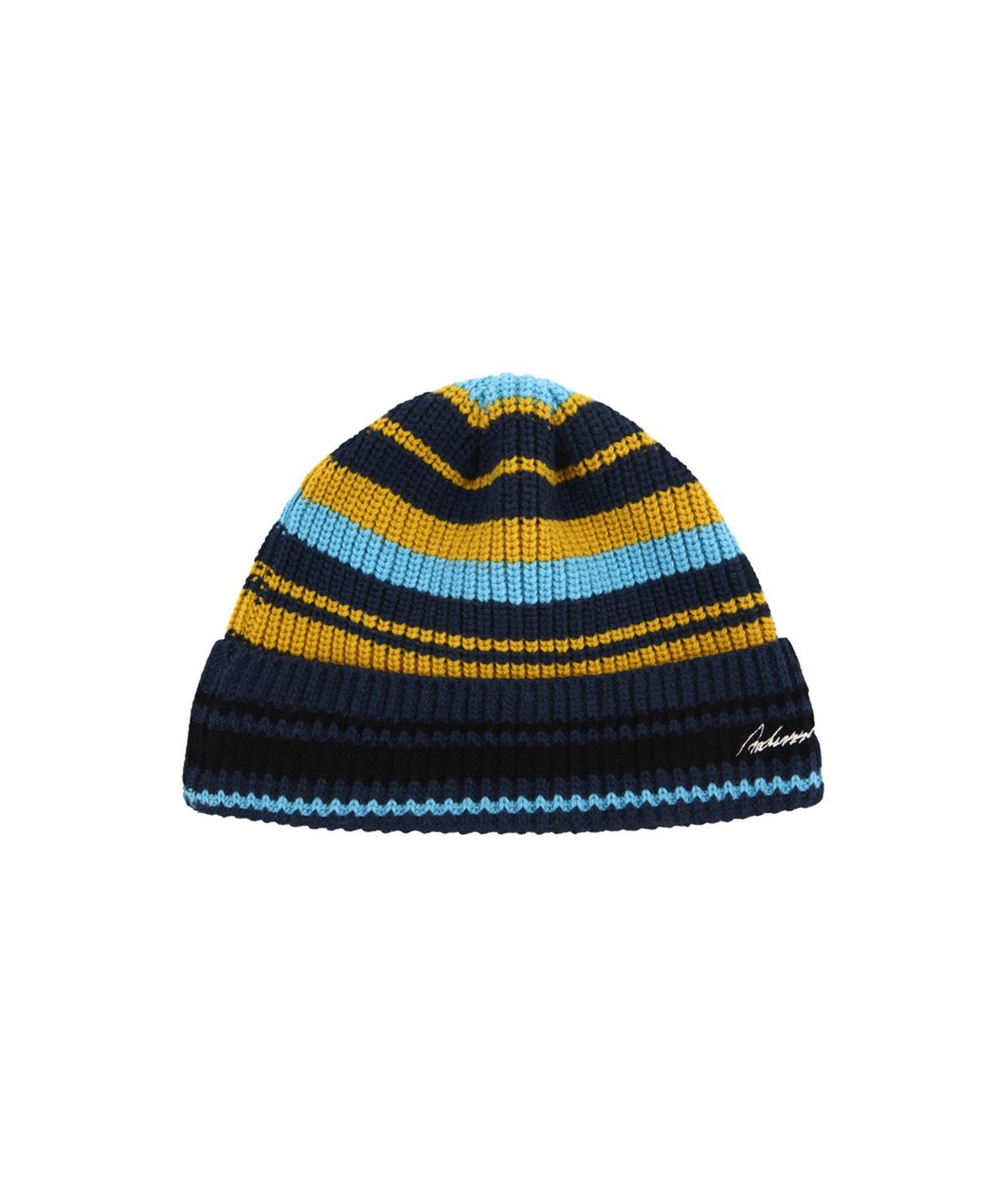 앤더슨벨(ADSB ANDERSSON BELL) UNISEX MULTI STRIPE BEANIE (NAVY/YELLOW)
