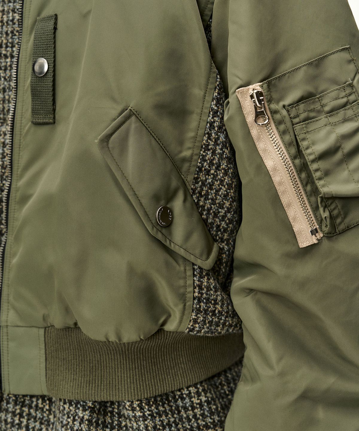 앤더슨벨(ADSB ANDERSSON BELL) UNISEX DECONSTRUCTED LAYERED BOMBER COAT (SAGE)