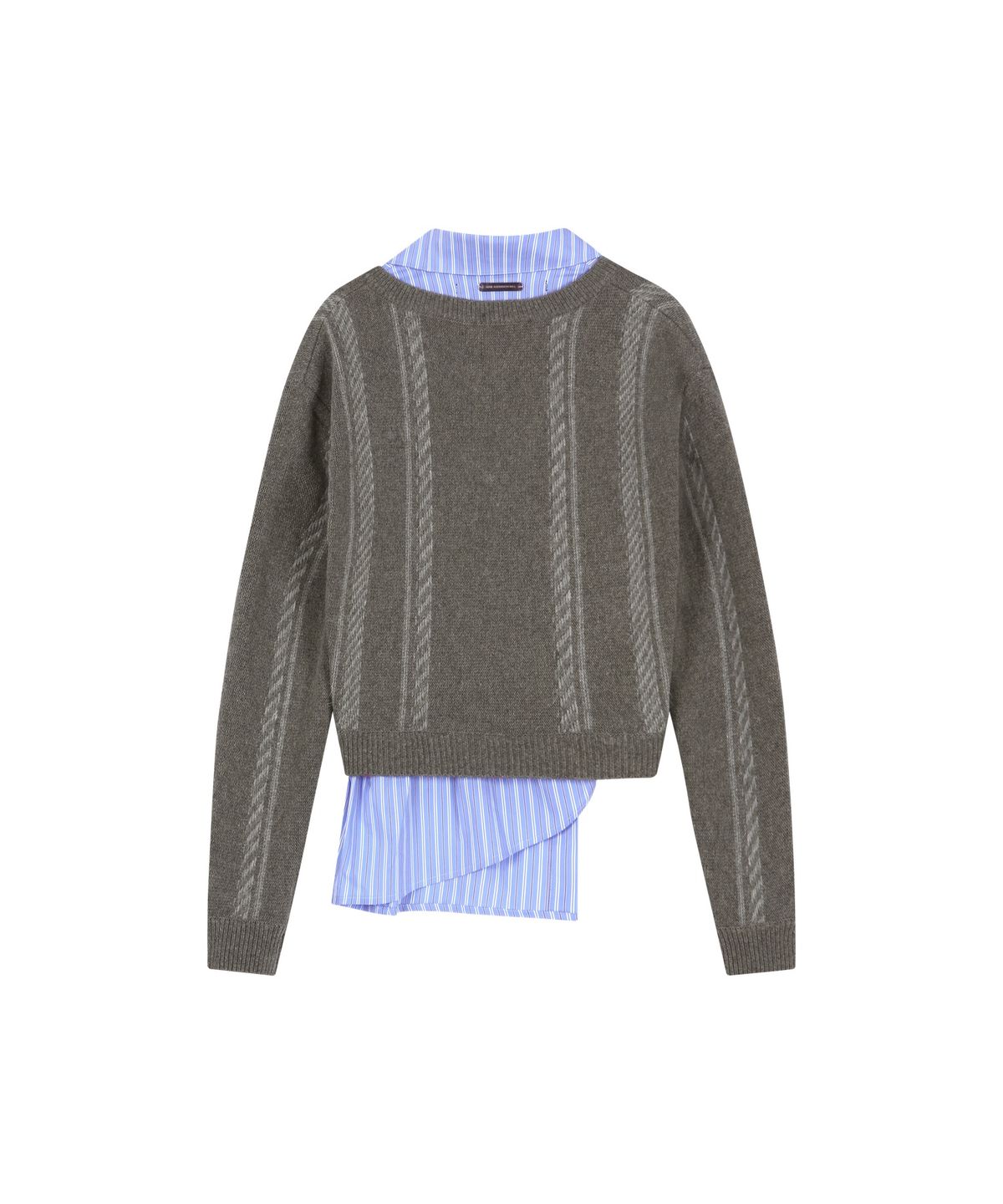 앤더슨벨(ADSB ANDERSSON BELL) SHIRT INSERT V-NECK SWEATER (GREY/BLUE)