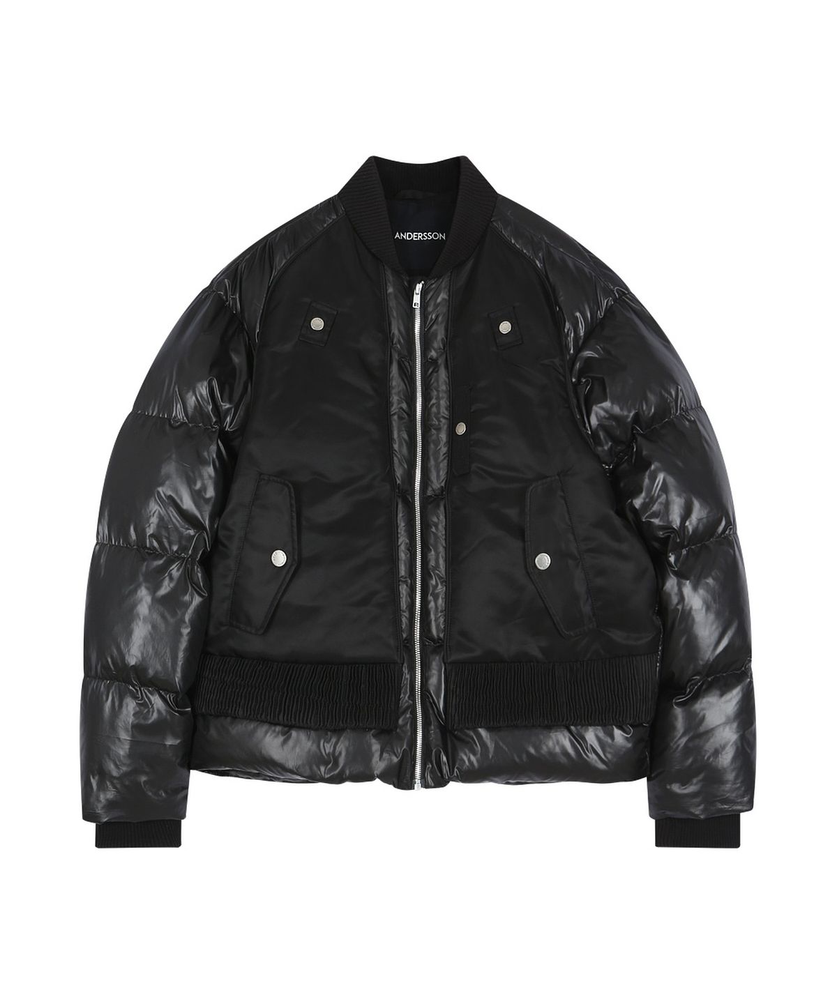 앤더슨벨(ADSB ANDERSSON BELL) UNISEX BOMBER LAYERED DOWN JACKET (BLACK)