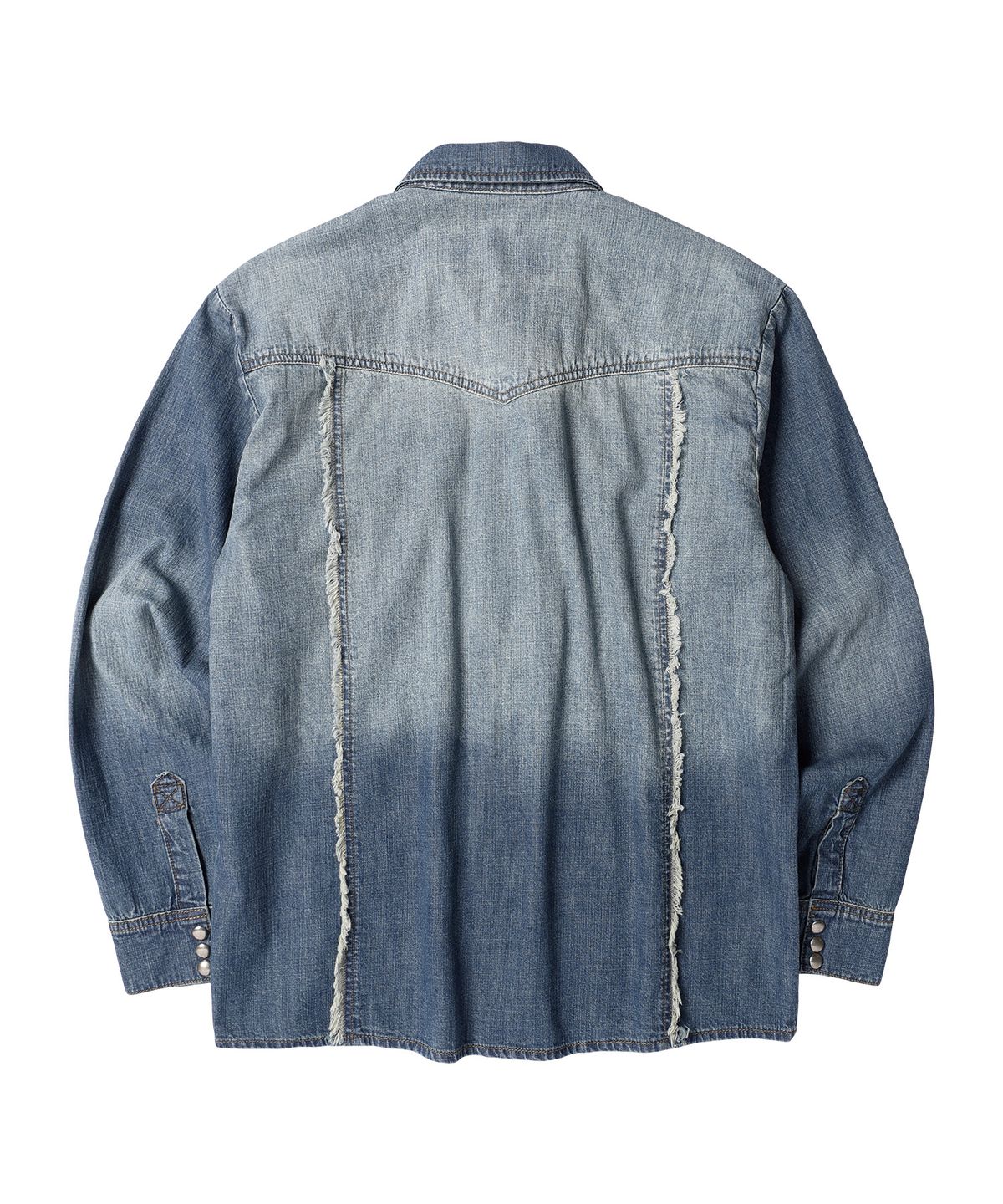 더바이닐하우스(THEVINYLHOUSE) DOUBLE PLACKETS DENIM SHIRTS BLUE