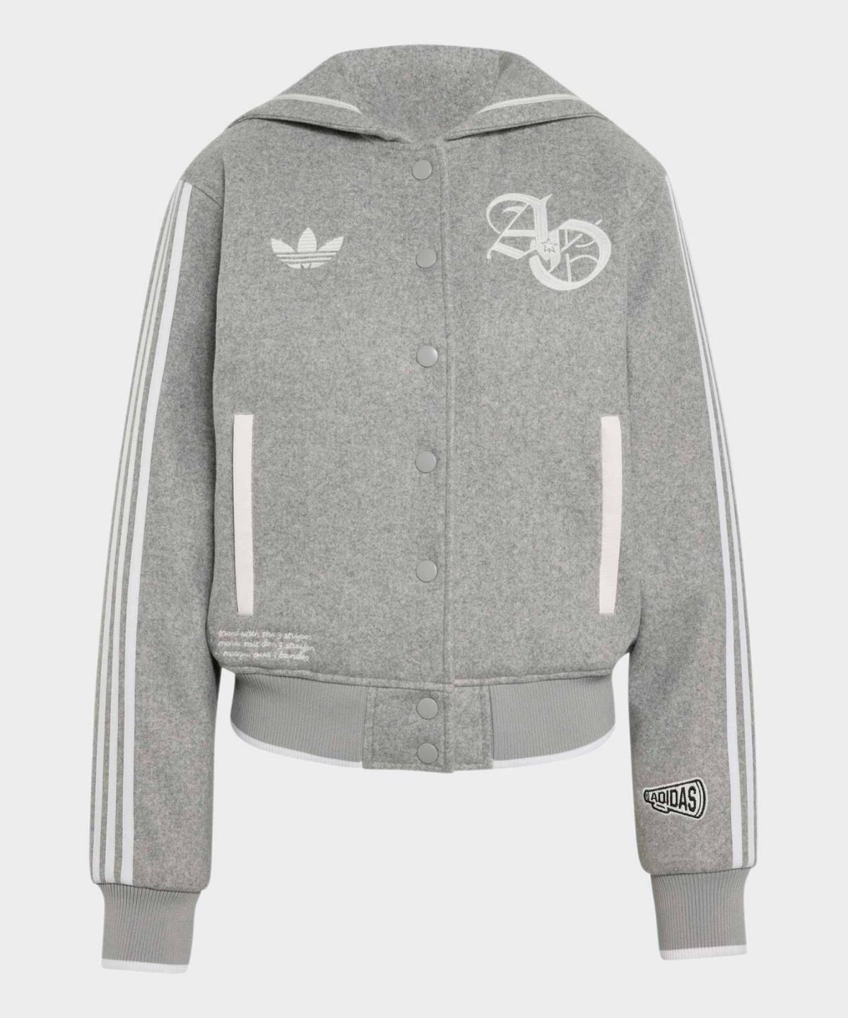 아디다스(ADIDAS) 치어 재킷 - 미디엄그레이헤더:화이트 / KR6513