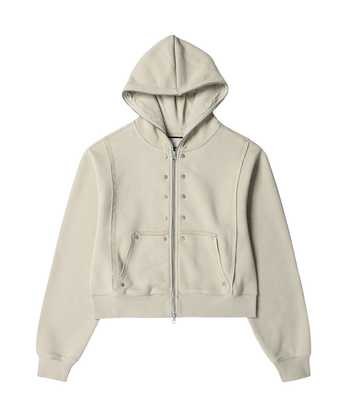 더바이닐하우스(THEVINYLHOUSE) STUDDED FULL ZIP-UP HOODIE (W) BEIGE
