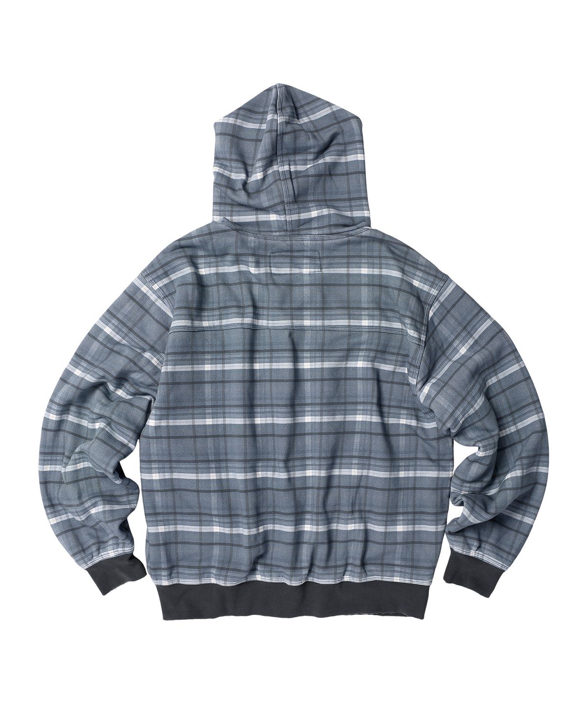더바이닐하우스(THEVINYLHOUSE) REVERSIBLE CHECK HOODIE ZIP-UP NAVY