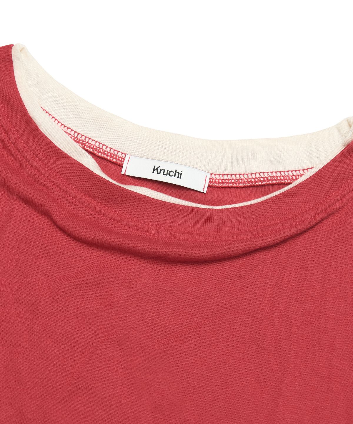 크루치(KRUCHI) Shirring Layered Top (RED) WOMENS