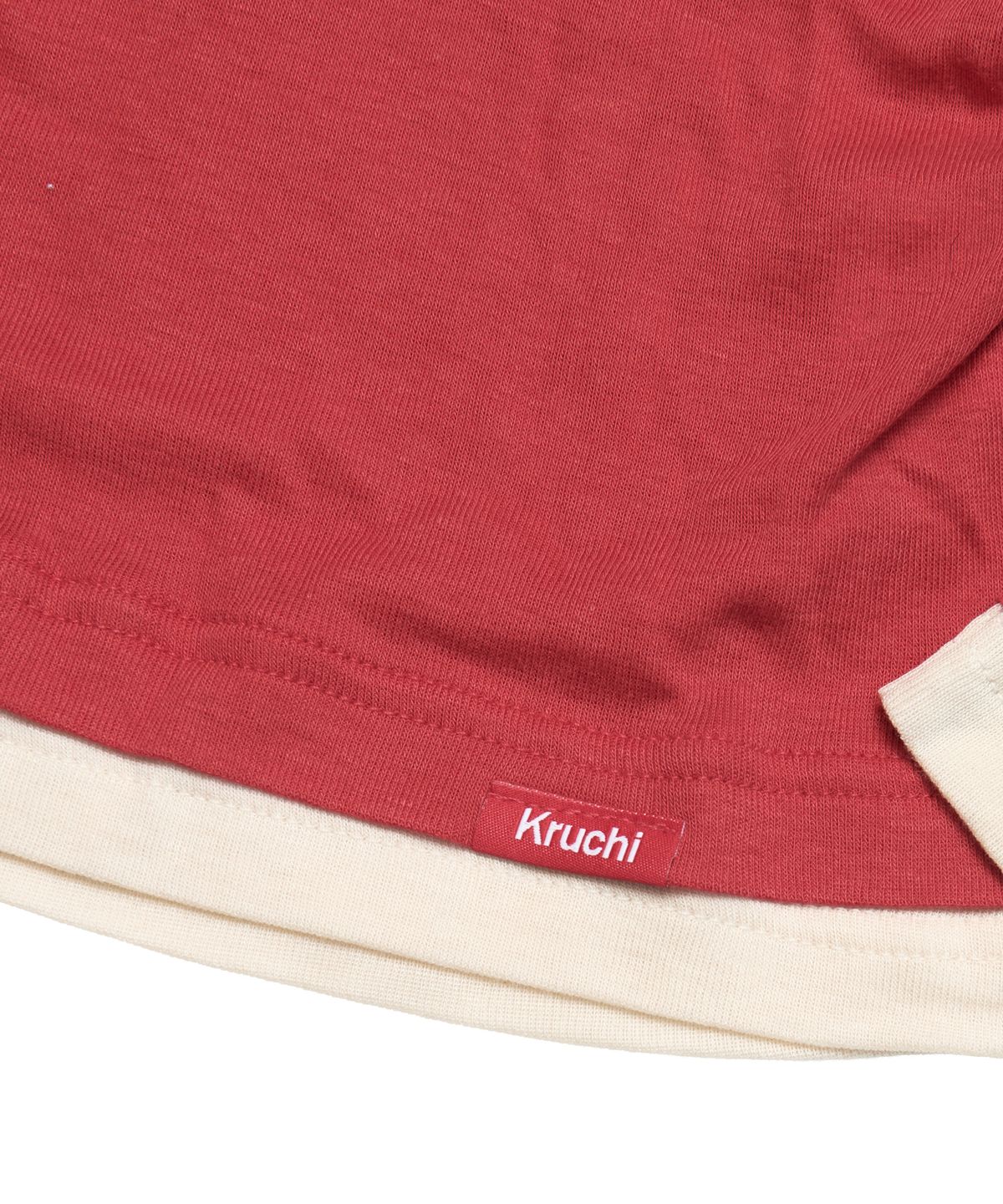 크루치(KRUCHI) Shirring Layered Top (RED) WOMENS