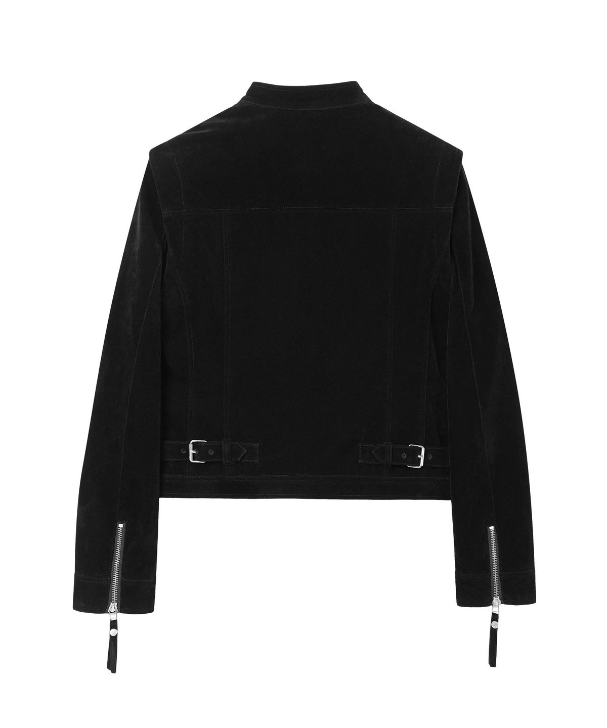더바이닐하우스(THEVINYLHOUSE) NON COLLAR SUEDE JACKET(W) BLACK