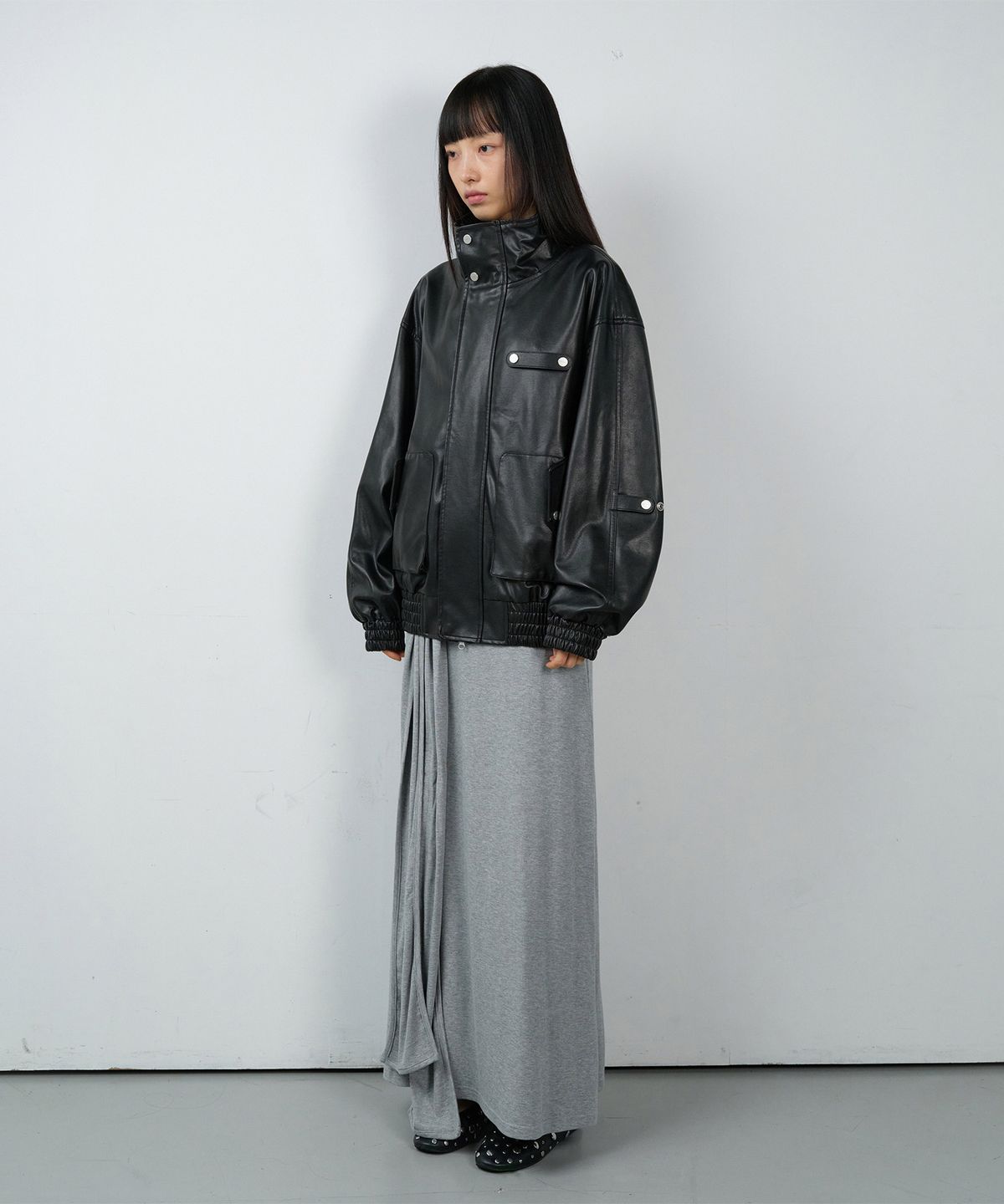 더바이닐하우스(THEVINYLHOUSE) RUGGED LEATHER JACKET BLACK