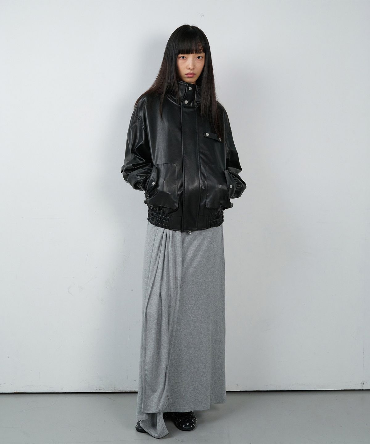 더바이닐하우스(THEVINYLHOUSE) RUGGED LEATHER JACKET BLACK