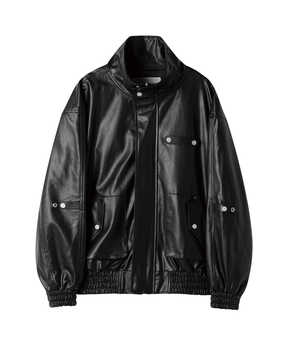 더바이닐하우스(THEVINYLHOUSE) RUGGED LEATHER JACKET BLACK