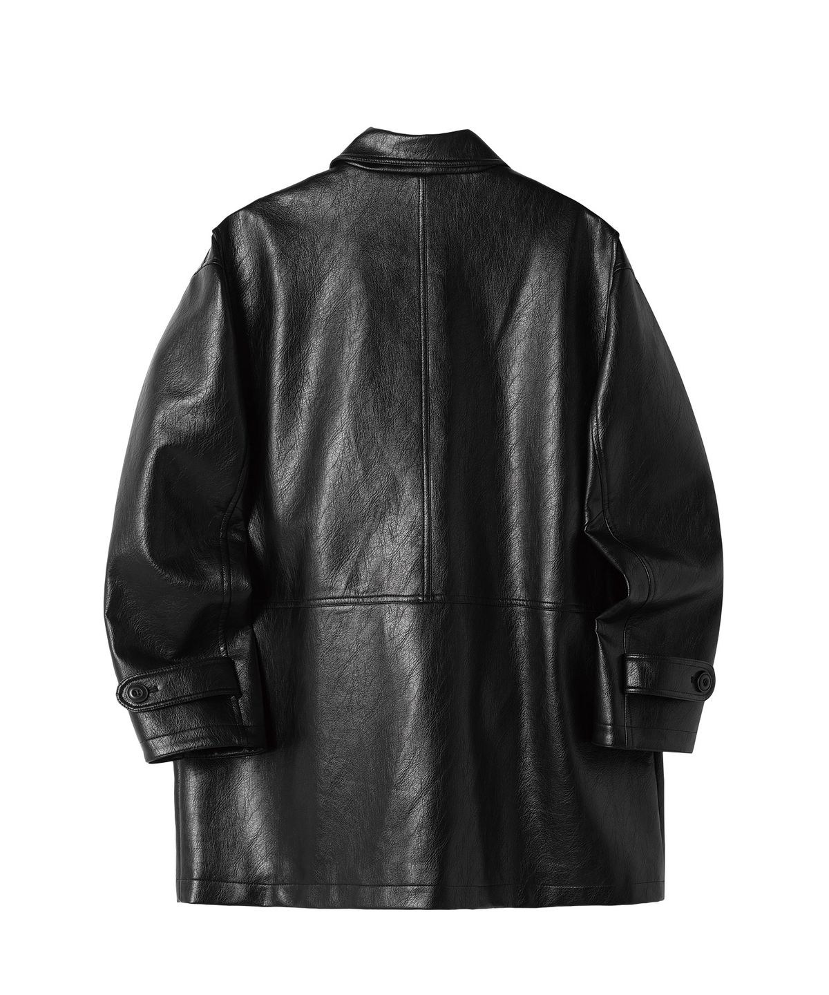 더바이닐하우스(THEVINYLHOUSE) 4 POCKET LEATHER CAR COAT BLACK
