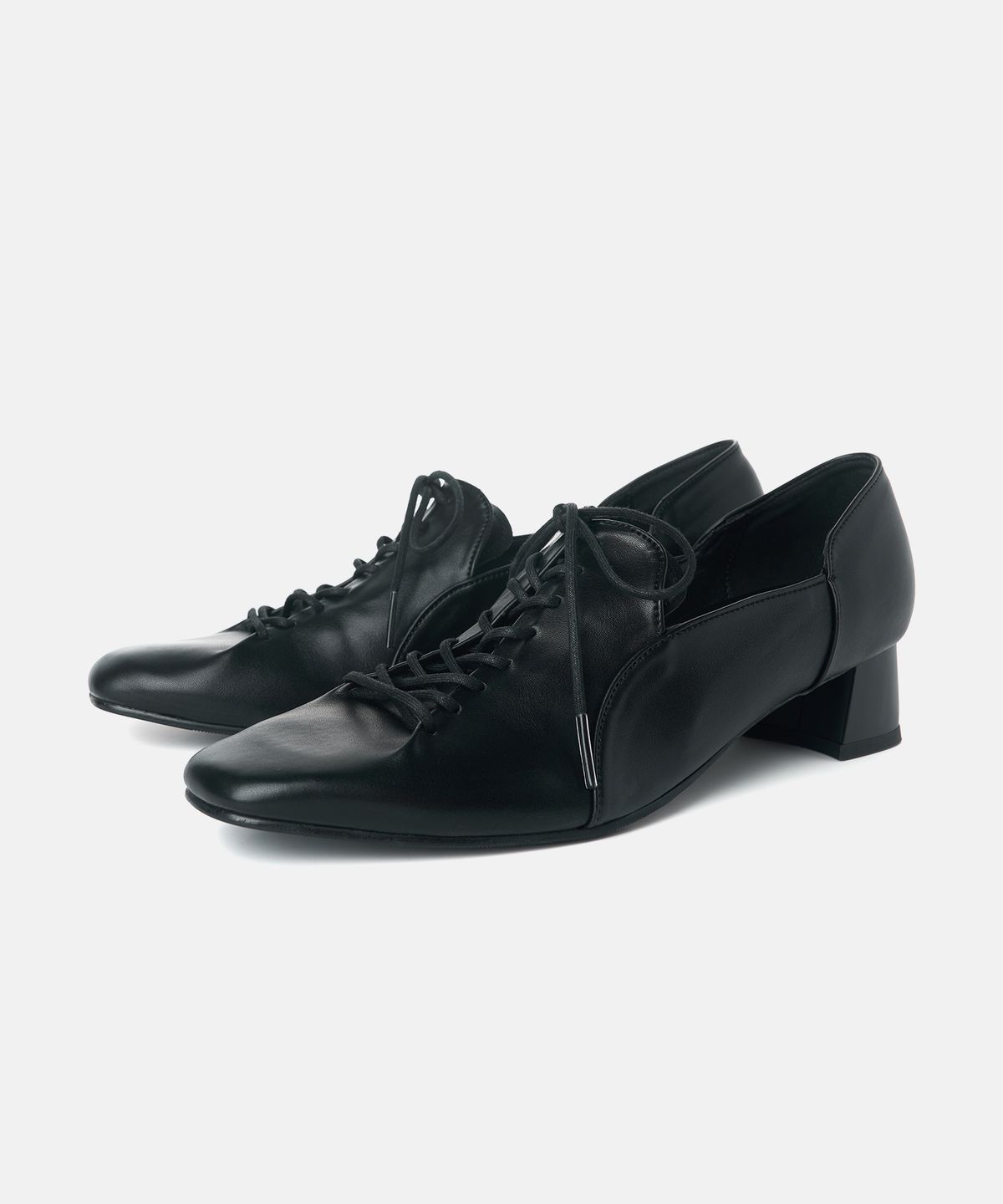 커스텀에이드 우먼(CUSTOMADE WOMAN) 마렌 스퀘어토 레이스업 힐 4cm (CW0112BK)