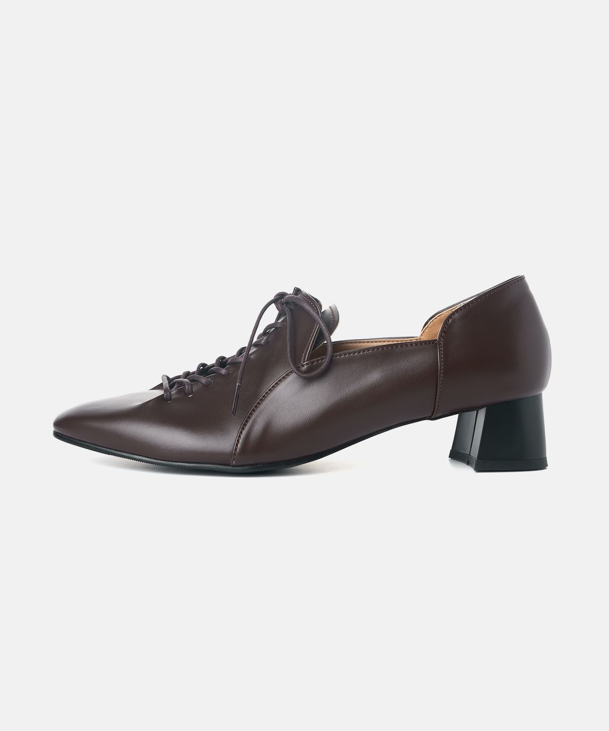 커스텀에이드 우먼(CUSTOMADE WOMAN) 마렌 스퀘어토 레이스업 힐 4cm (CW0112DBR)