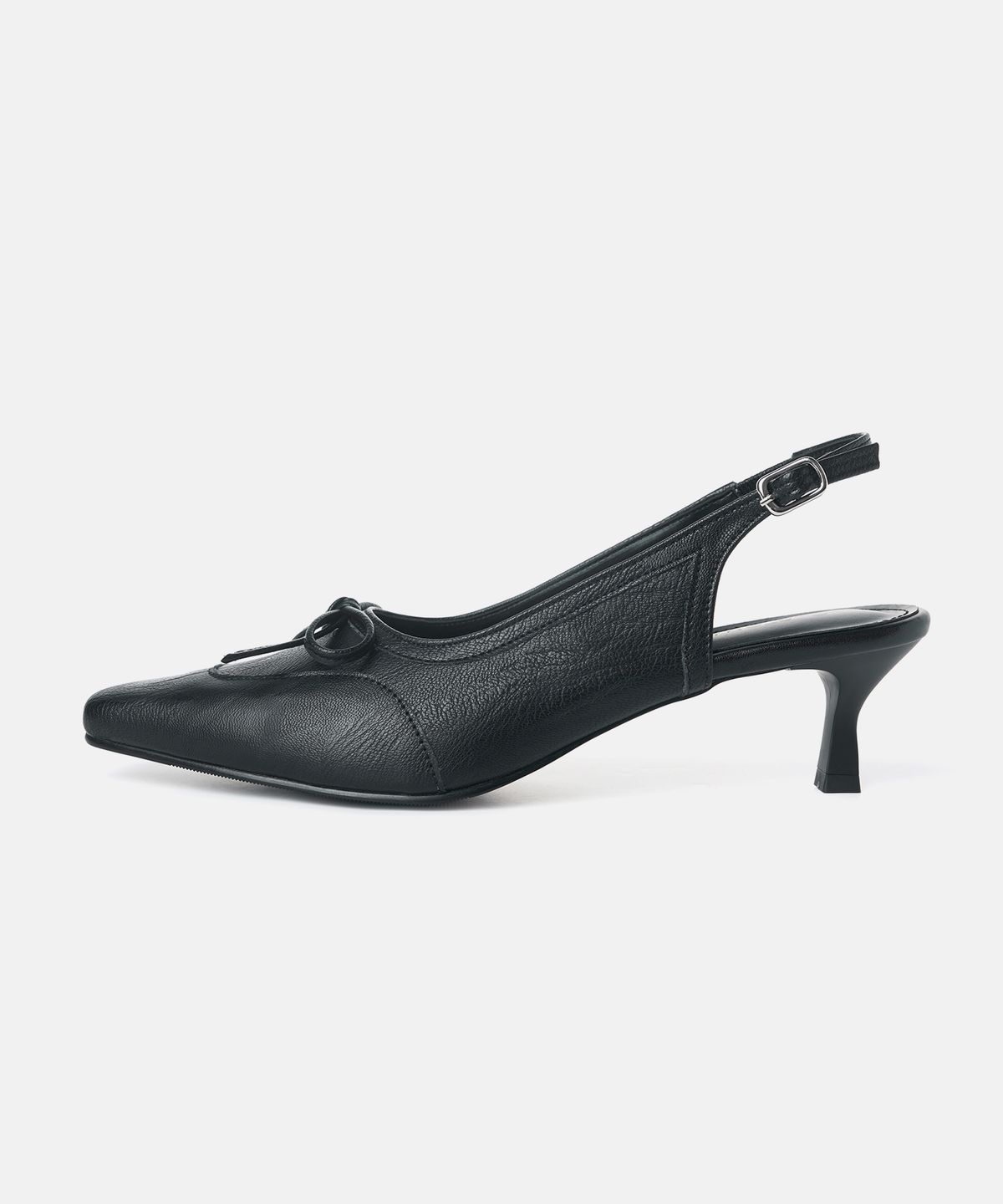 커스텀에이드 우먼(CUSTOMADE WOMAN) 베일 소프트 보우 슬링백 힐 5cm (CW0115BK)