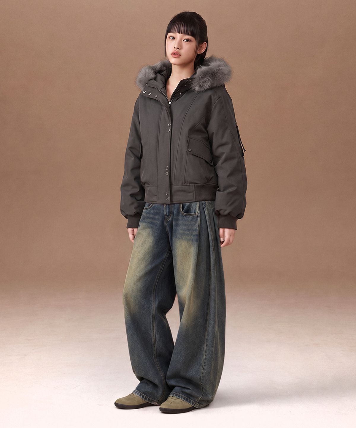 랜덤오프(RANDOMOFF) BTB : POEM PINTUCK BALLOON JEANS [VINTAGE BLUE]