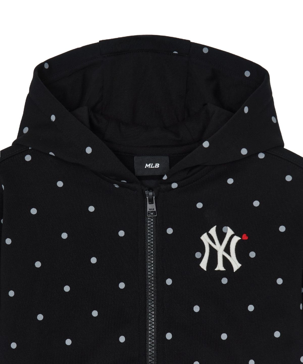 엠엘비 키즈(MLB KIDS) 스포티브 걸즈 도트 기모 후드집업 NY (Black)