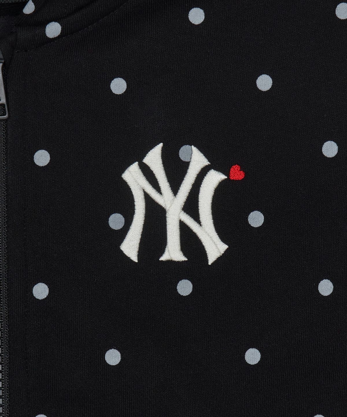 엠엘비 키즈(MLB KIDS) 스포티브 걸즈 도트 기모 후드집업 NY (Black)