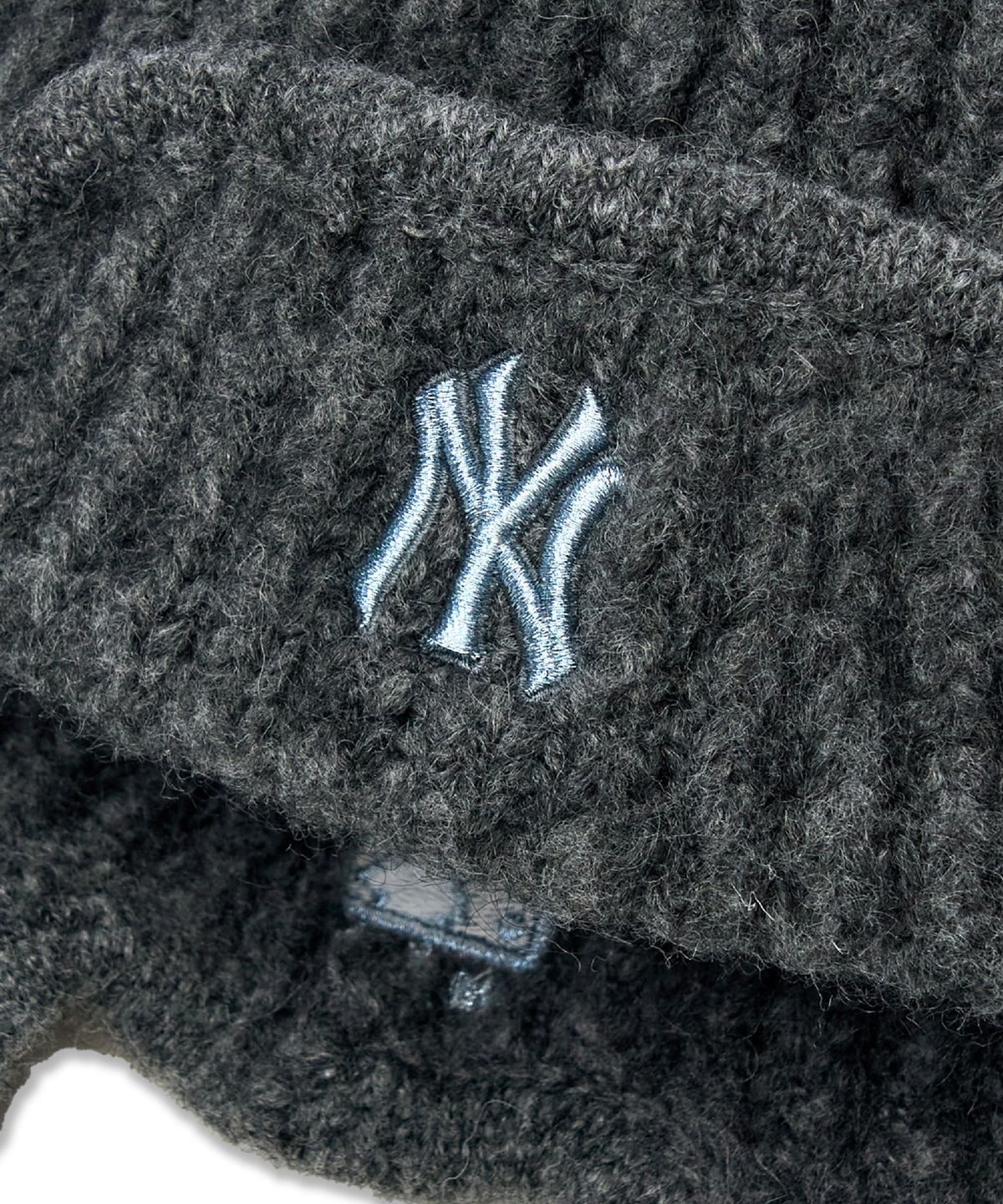 엠엘비 키즈(MLB KIDS) 여아 모헤어 이어플랩 비니 NY (Melange Grey)