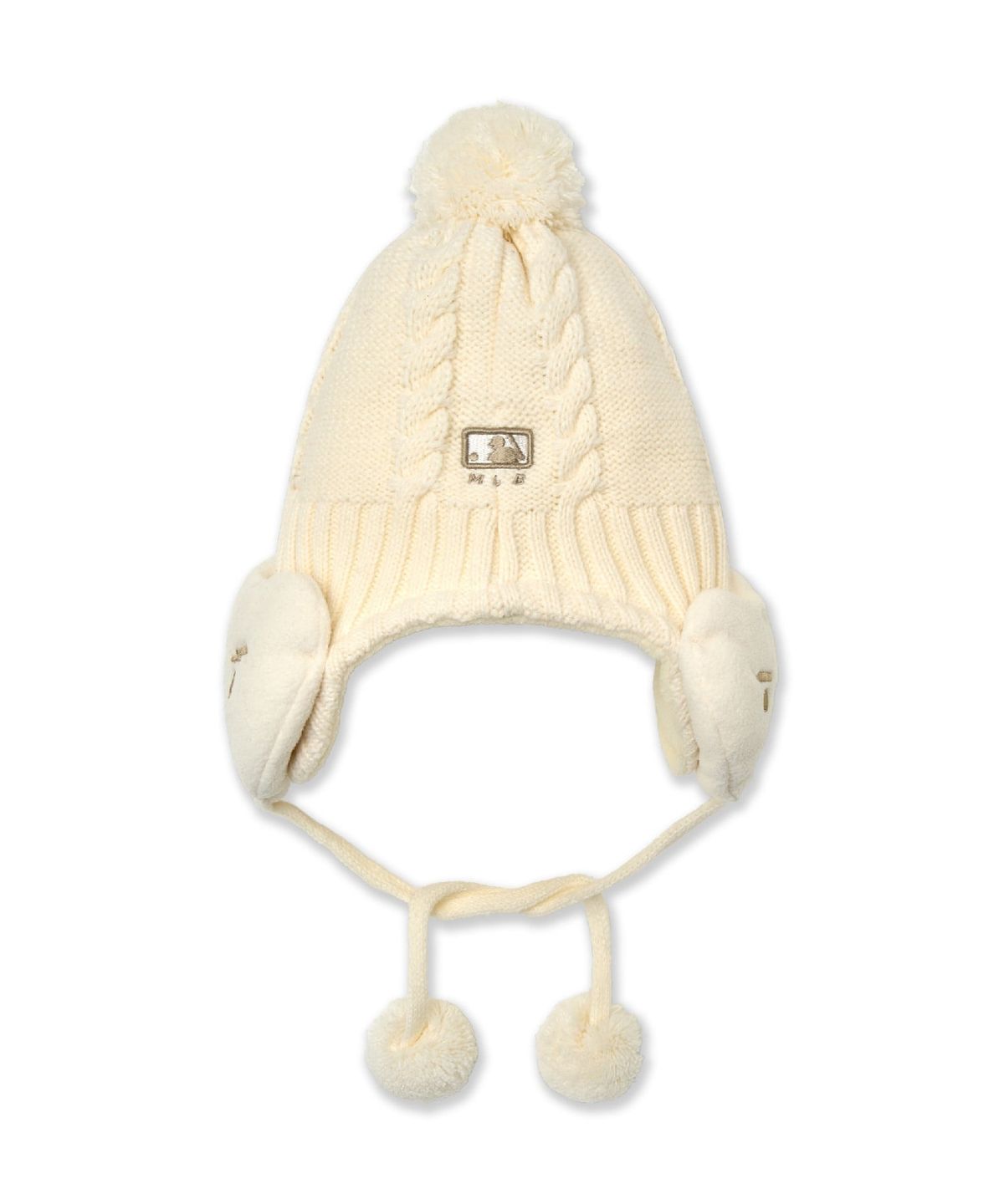 엠엘비 키즈(MLB KIDS) 메가베어 폼폼 이어플랩 비니 NY (D.Cream)
