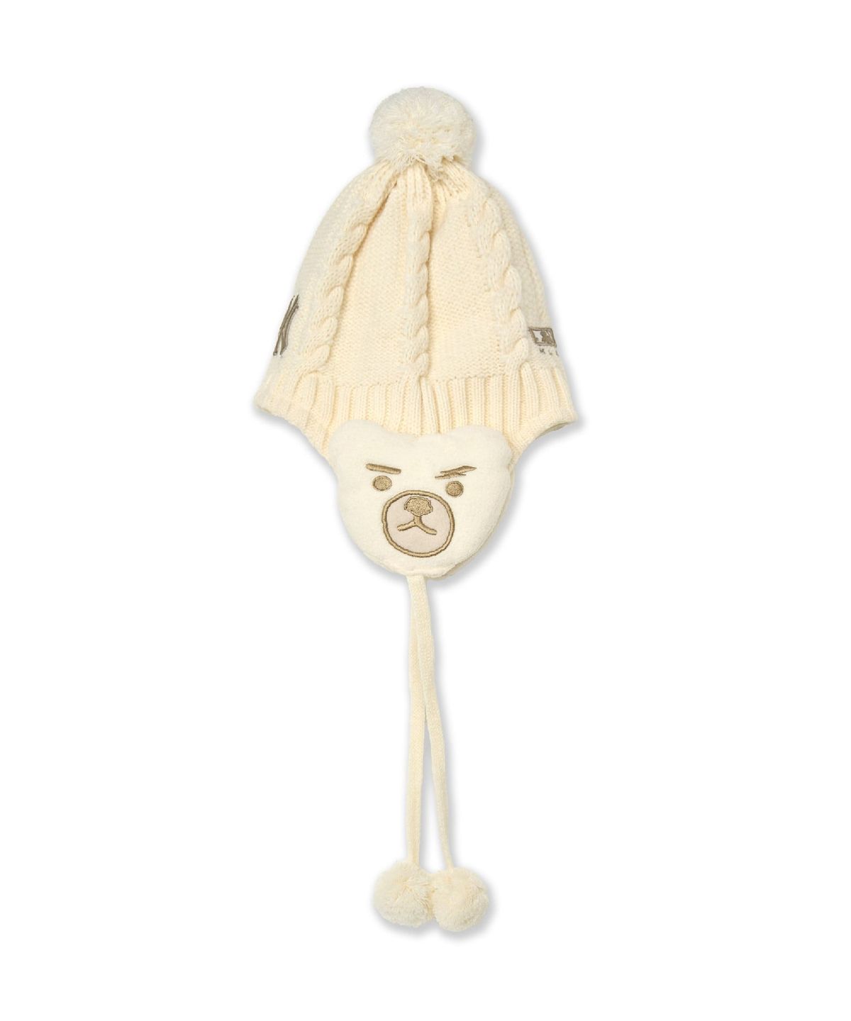 엠엘비 키즈(MLB KIDS) 메가베어 폼폼 이어플랩 비니 NY (D.Cream)