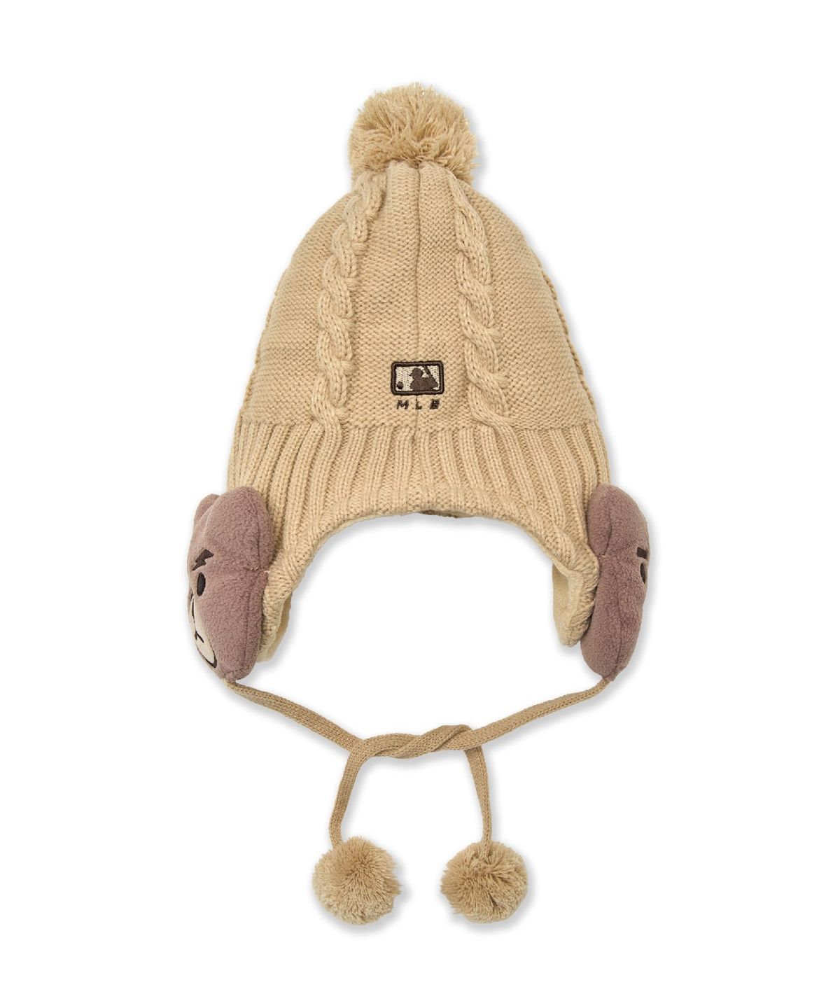 엠엘비 키즈(MLB KIDS) 메가베어 폼폼 이어플랩 비니 BOS (Beige)