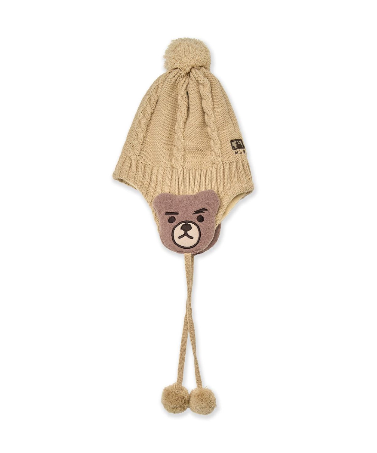엠엘비 키즈(MLB KIDS) 메가베어 폼폼 이어플랩 비니 BOS (Beige)