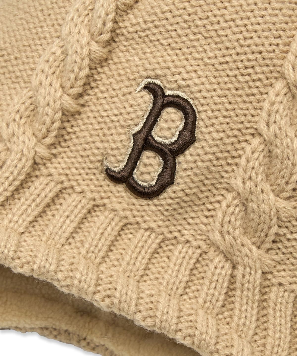 엠엘비 키즈(MLB KIDS) 메가베어 폼폼 이어플랩 비니 BOS (Beige)