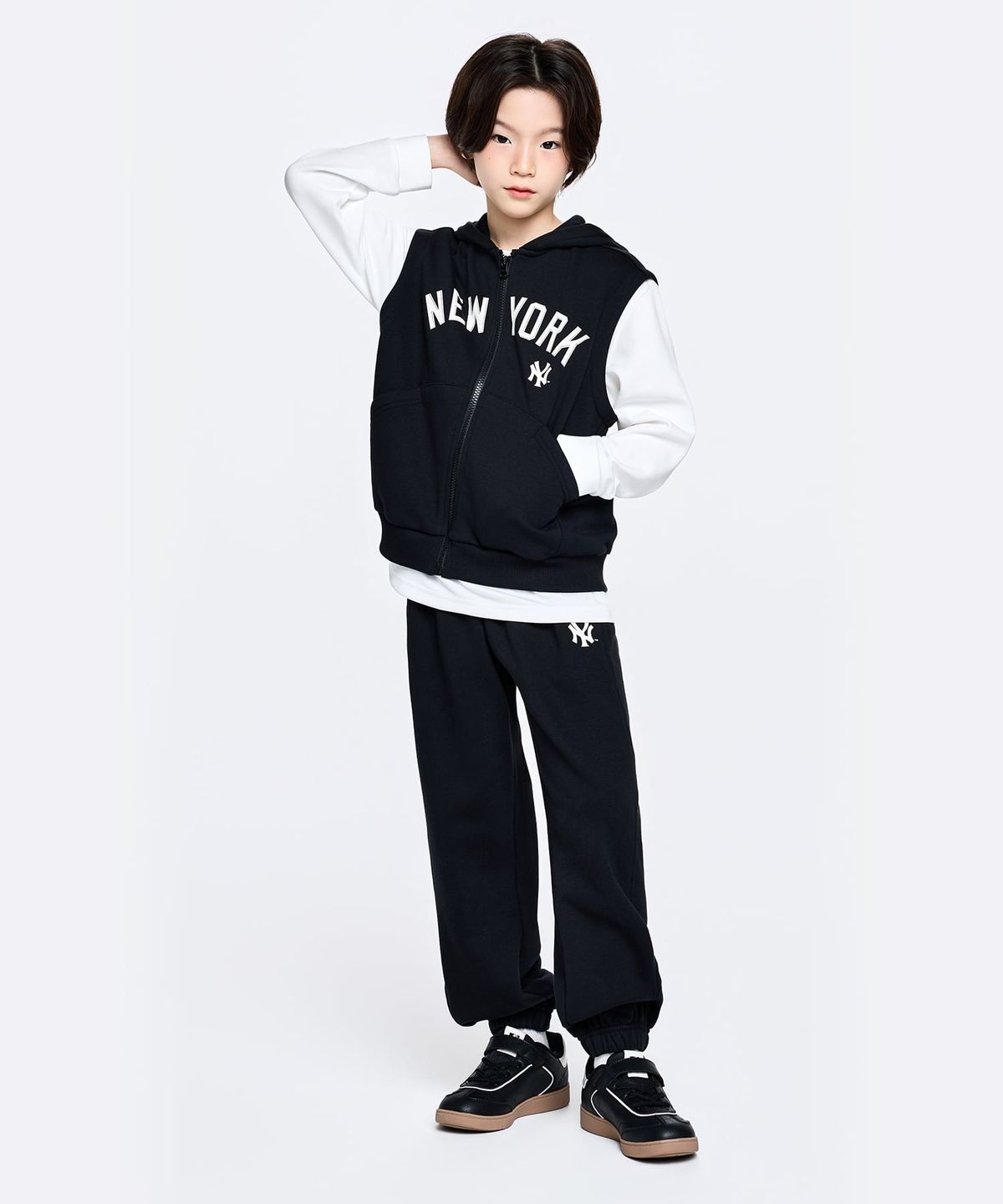 엠엘비 키즈(MLB KIDS) 스포티브 시그니처 베스트 후드집업 3P 세트 NY (Black)