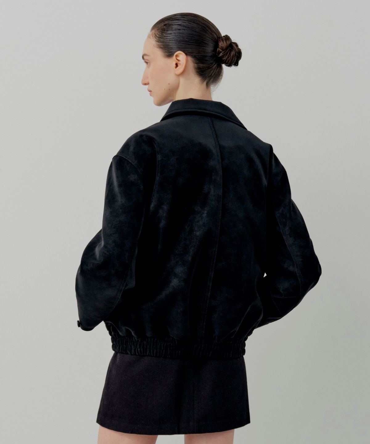 르세지엠(LESEIZEME) Classic Suede Blouson Jacket - Black