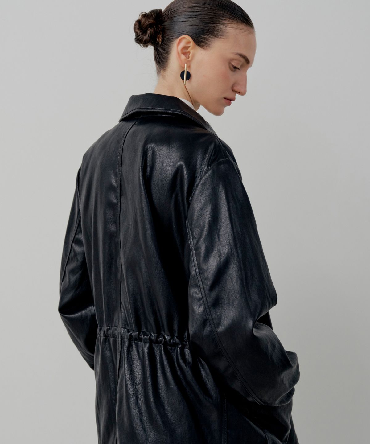 르세지엠(LESEIZEME) Classic Half Leather Jacket - Black
