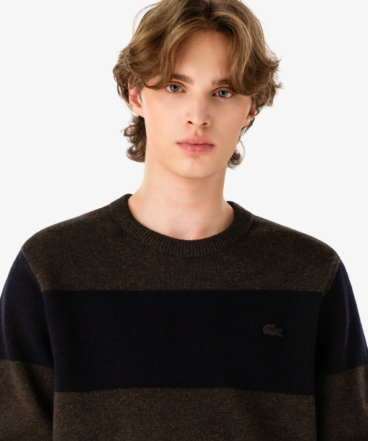라코스테(LACOSTE) 남성 볼드 스트라이프 크루넥 풀오버 AH916E-56N DPD