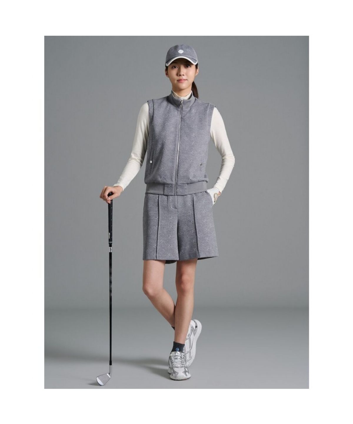 빈폴골프(BEANPOLE GOLF) 여성 자카드 안감 베스트 - 그레이