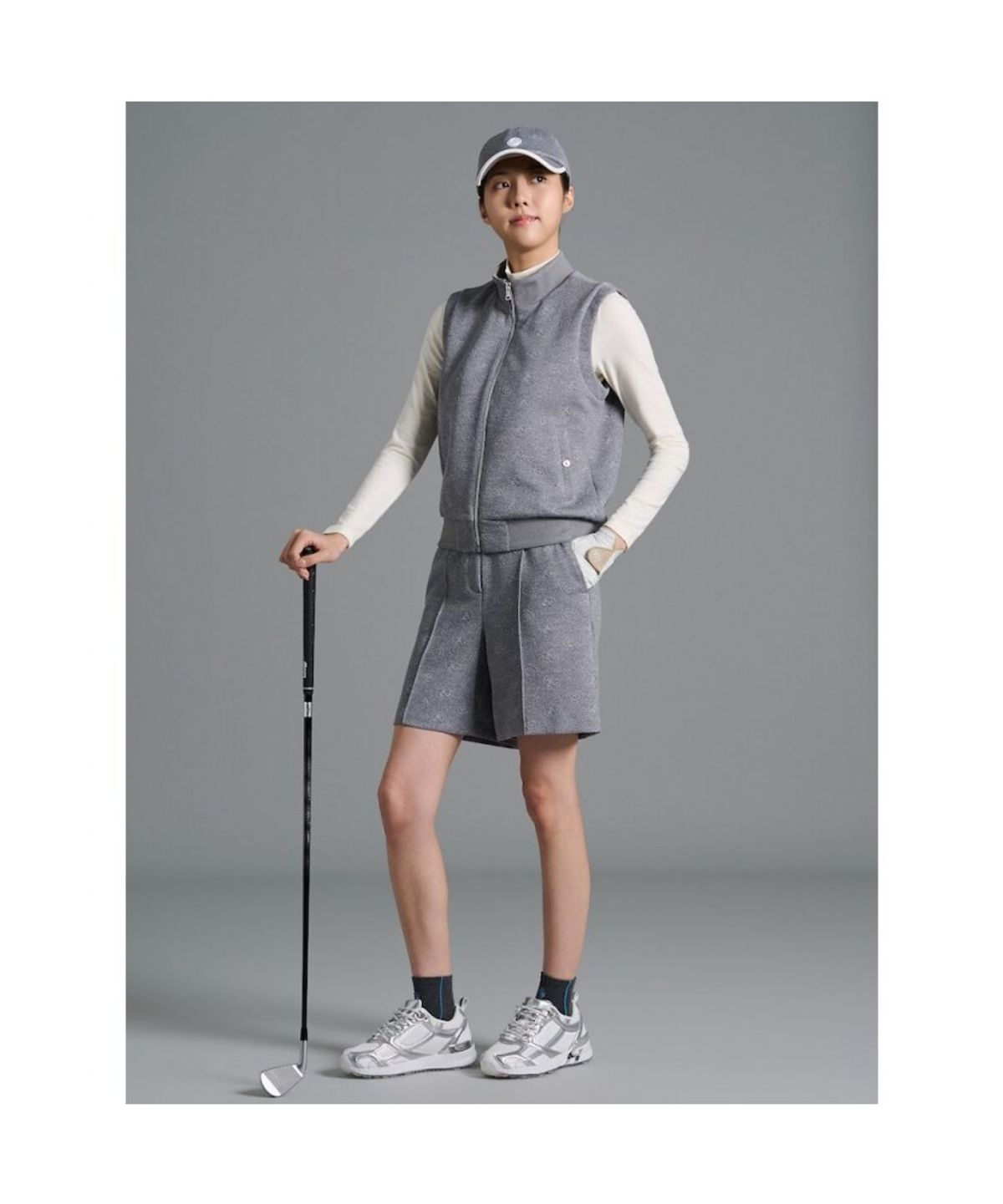 빈폴골프(BEANPOLE GOLF) 여성 자카드 안감 베스트 - 그레이