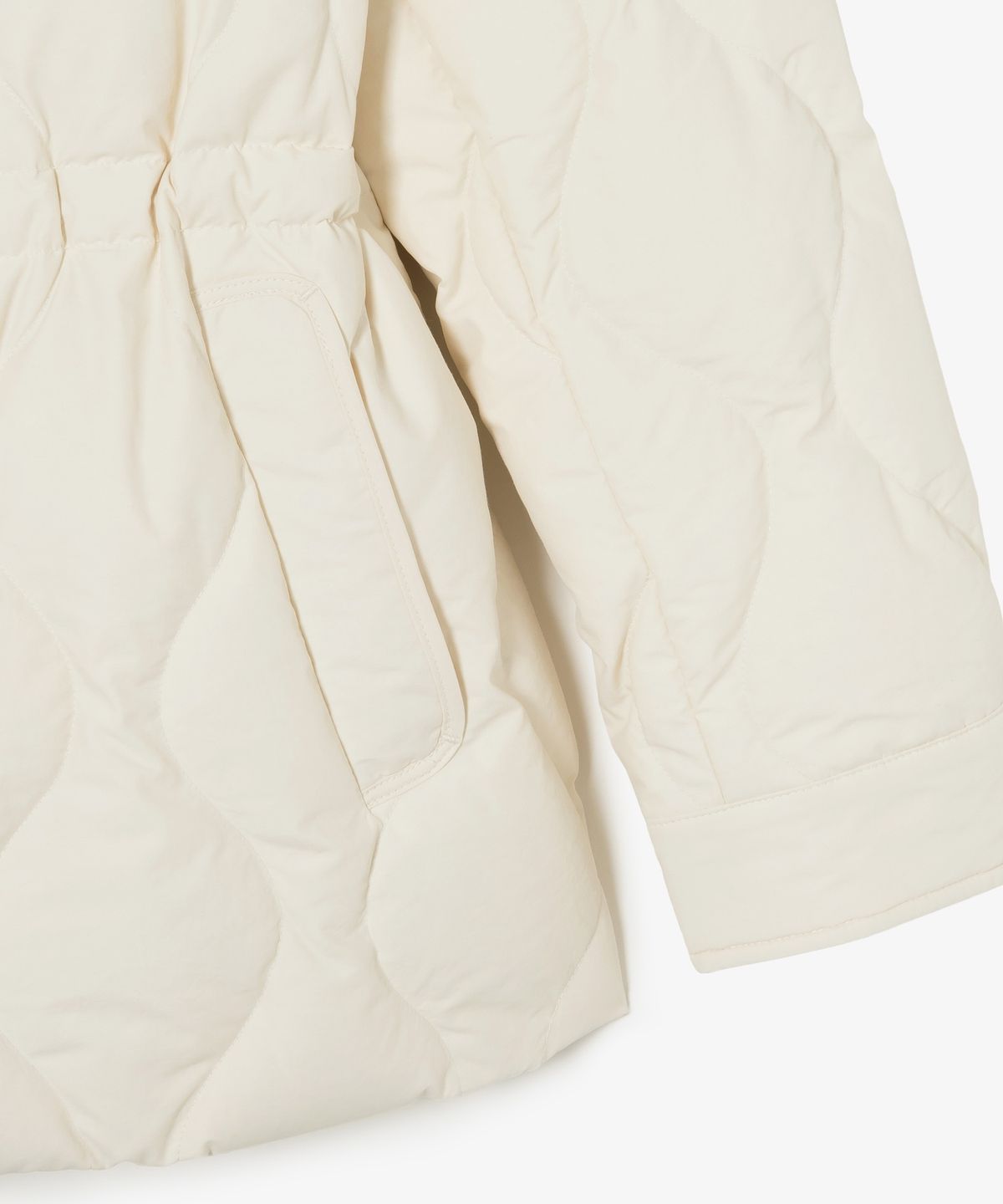 라코스테(LACOSTE) 여성 물결 퀼팅 코듀로이 카라 중힙 다운 BF536E-56N 70V