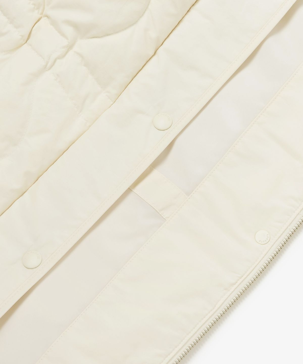 라코스테(LACOSTE) 여성 물결 퀼팅 코듀로이 카라 중힙 다운 BF536E-56N 70V