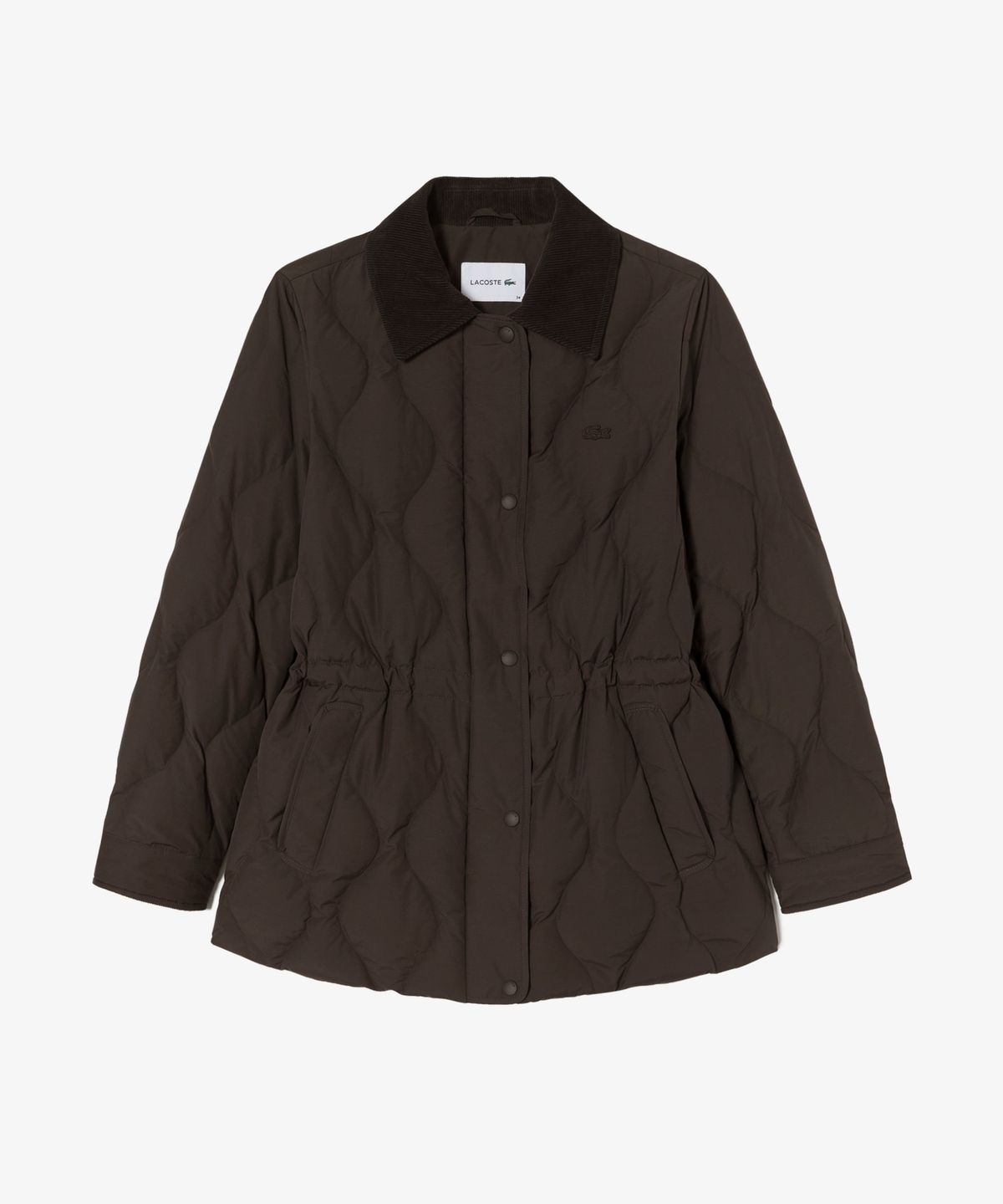 라코스테(LACOSTE) 여성 물결 퀼팅 코듀로이 카라 중힙 다운 BF536E-56N DPD